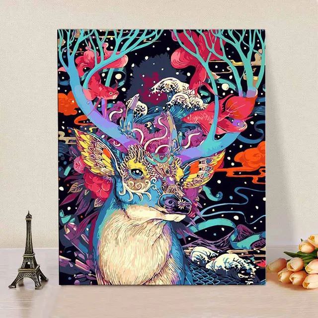 Colorful fantasy deer