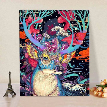 Colorful fantasy deer